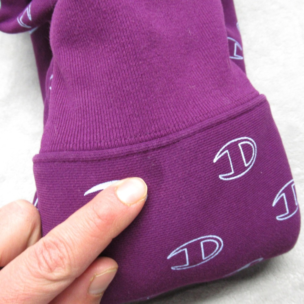 Champion Hoodie Womens Medium Purple All Over Print Reverse Weave Heavyweight - Picture 8 of 12